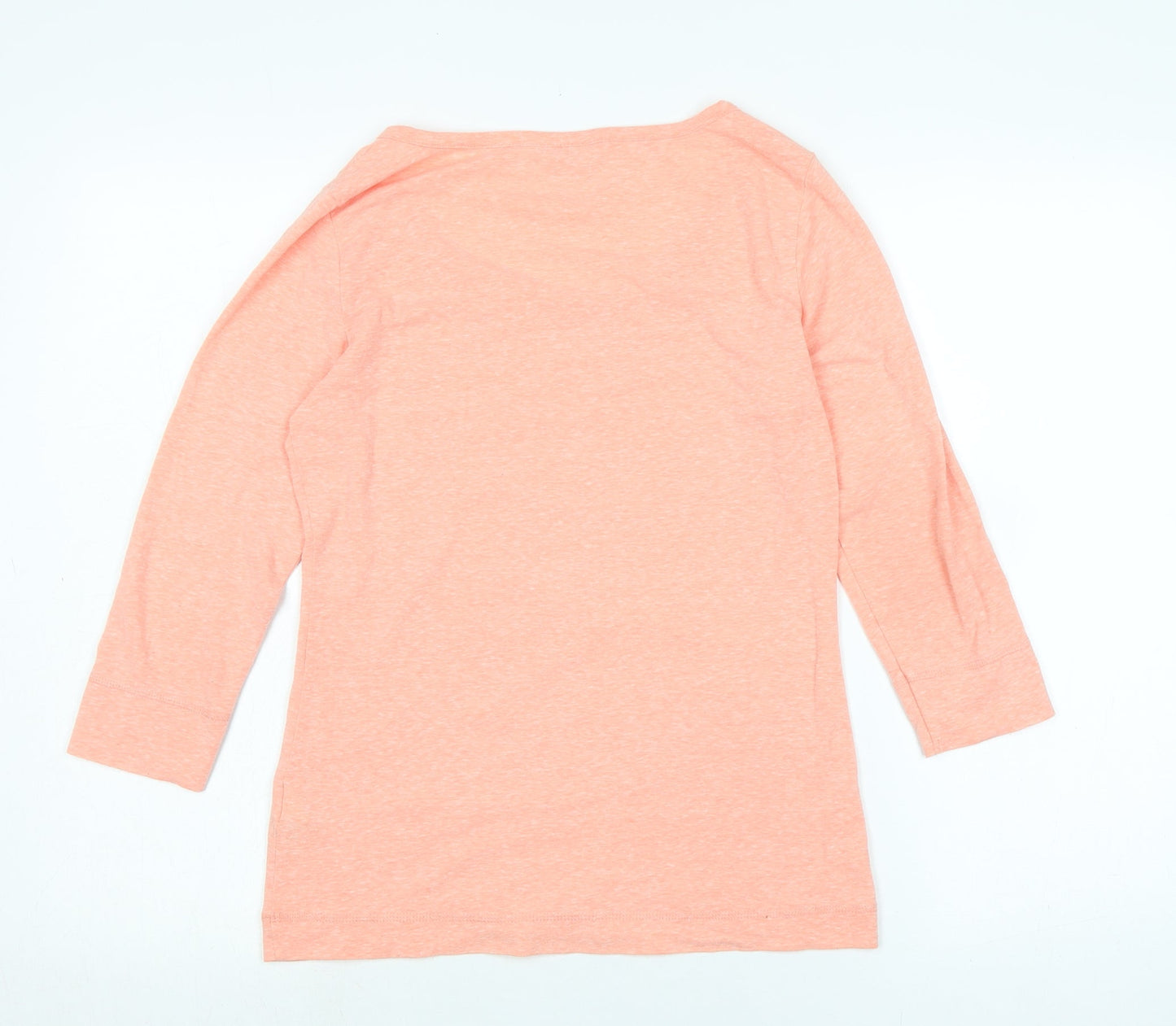 marks Womens Orange Cotton Basic T-Shirt Size 8 Scoop Neck