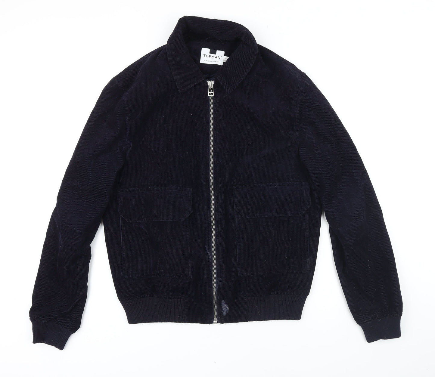 Topman Mens Blue Bomber Jacket Jacket Size M Zip