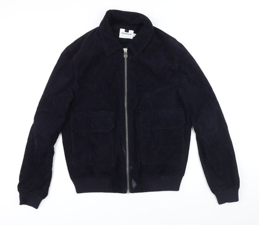 Topman Mens Blue Bomber Jacket Jacket Size M Zip