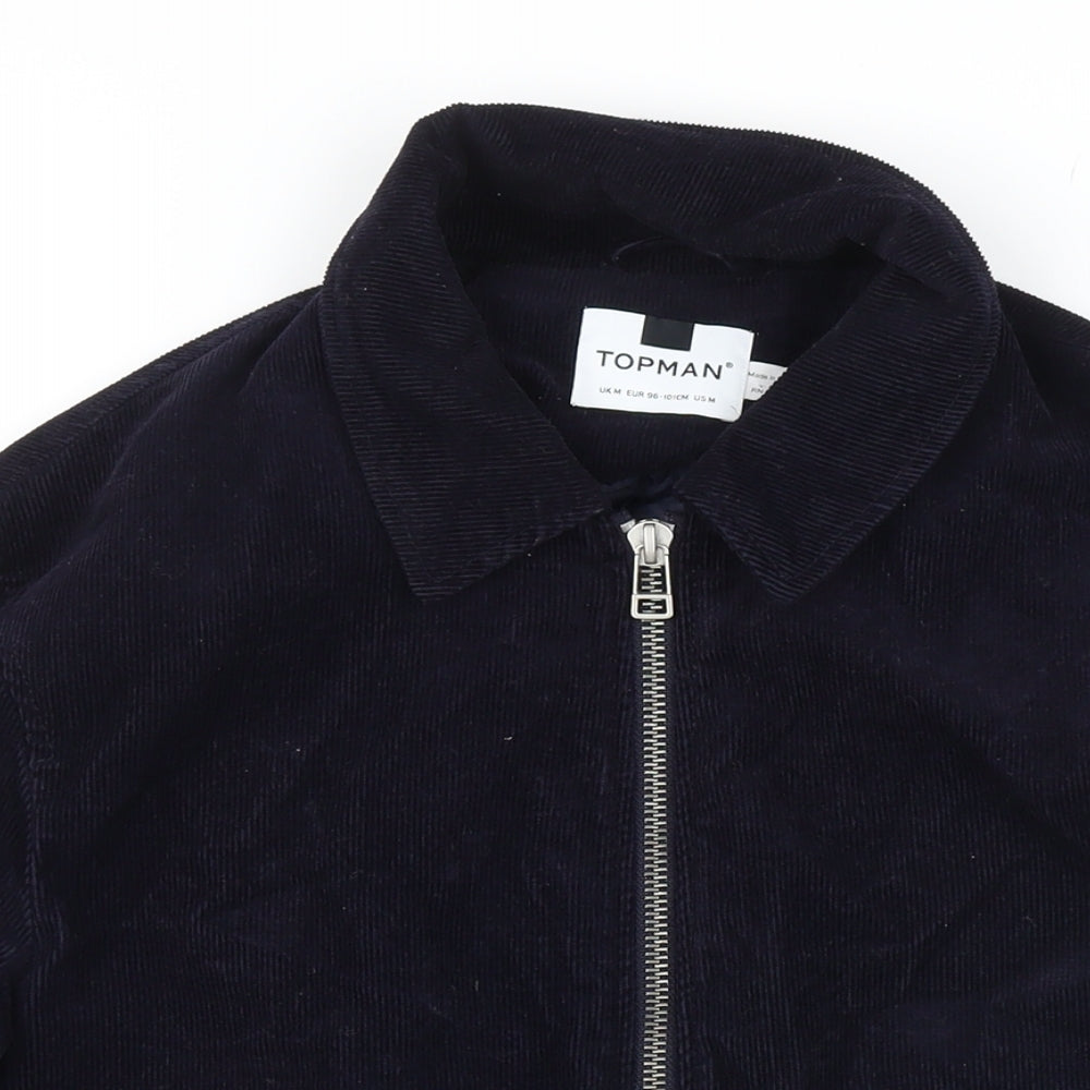 Topman Mens Blue Bomber Jacket Jacket Size M Zip