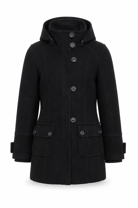 Next Womens Black Overcoat Coat Size 10 Zip
