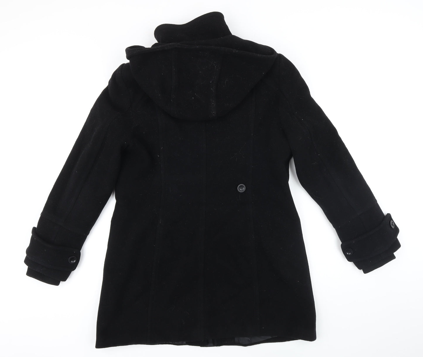NEXT Womens Black Overcoat Coat Size 10 Zip