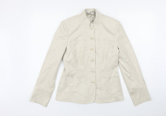 NEXT Womens Beige Jacket Blazer Size 8 Button
