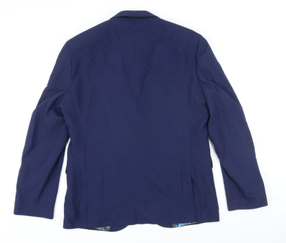 Next Mens Blue Polyester Jacket Blazer Size 42 Regular