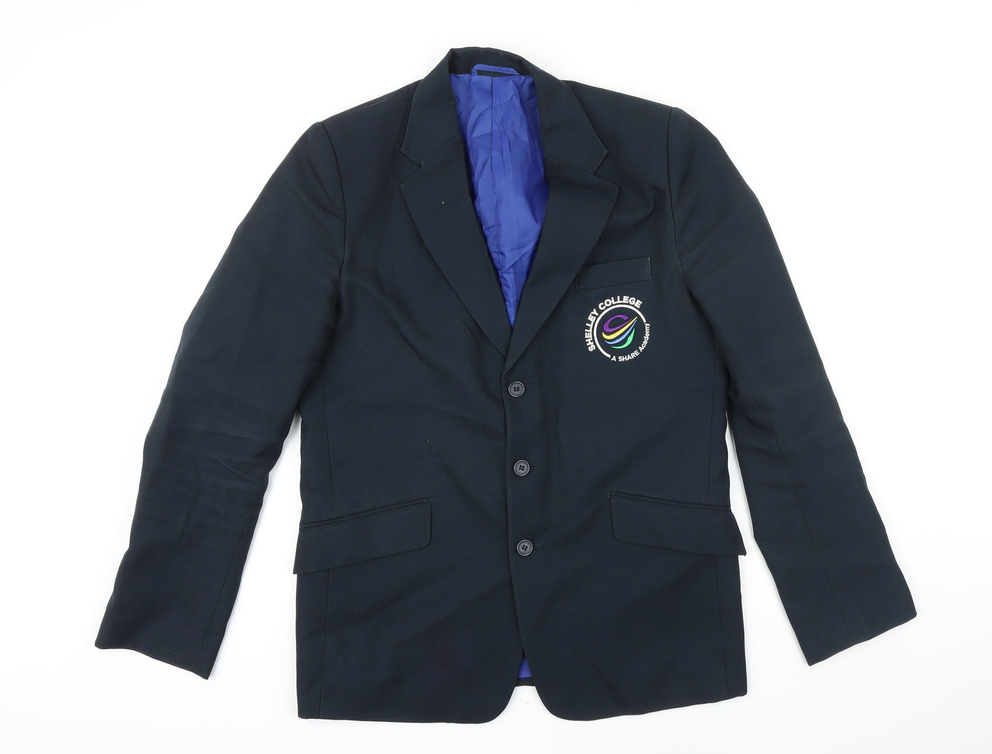 Banner Boys Blue Jacket Blazer Size L Button - Shelley College