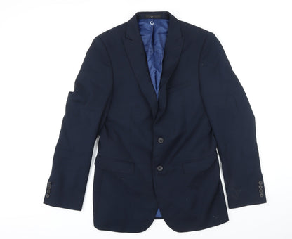ONESIX5IVE Mens Blue Polyester Jacket Blazer Size 40 Regular