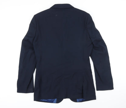 ONESIX5IVE Mens Blue Polyester Jacket Blazer Size 40 Regular