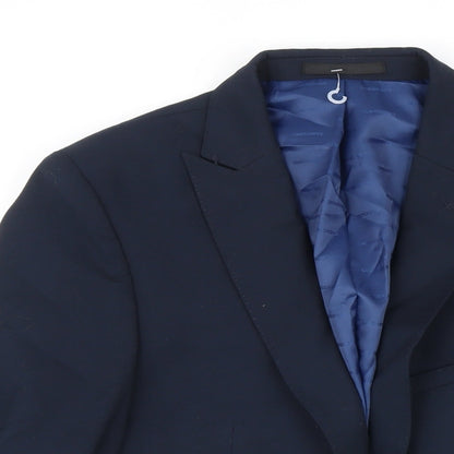 ONESIX5IVE Mens Blue Polyester Jacket Blazer Size 40 Regular