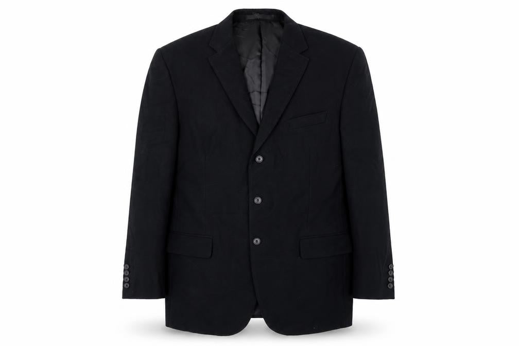 Marks & Spencer Mens Black Cotton Jacket Blazer Size 44 Big & Tall
