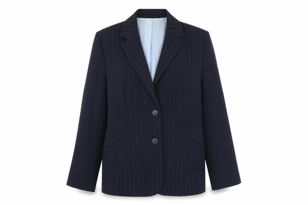 BHS Womens Blue Striped Jacket Blazer Size 14 Button