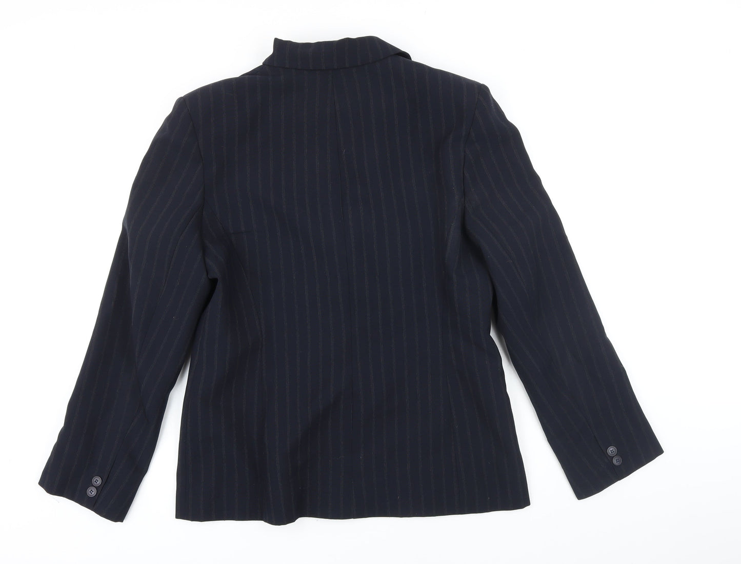 BHS Womens Blue Striped Jacket Blazer Size 14 Button