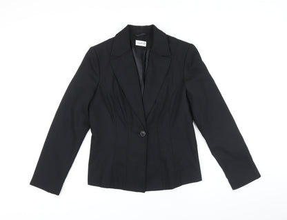 Together Womens Black Jacket Blazer Size 12 Button