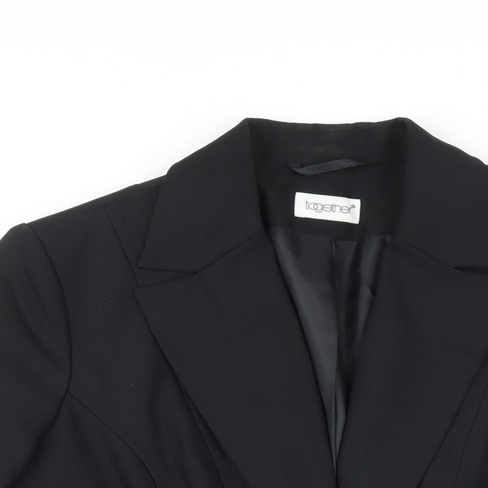 Together Womens Black Jacket Blazer Size 12 Button