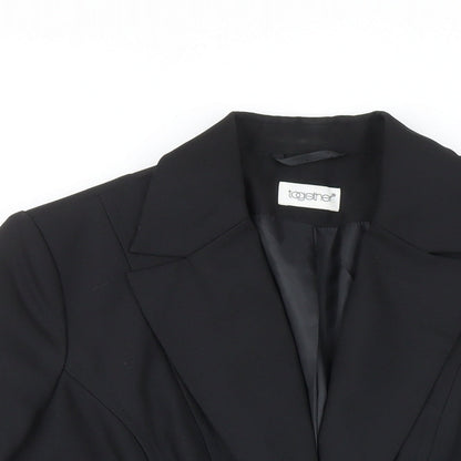 Together Womens Black Jacket Blazer Size 12 Button