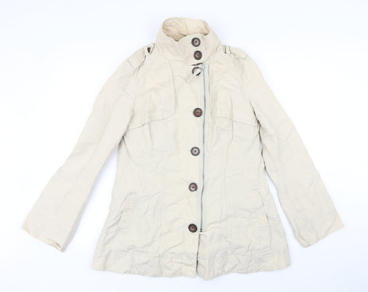 NEXT Womens Beige Jacket Coat Size 10 Zip