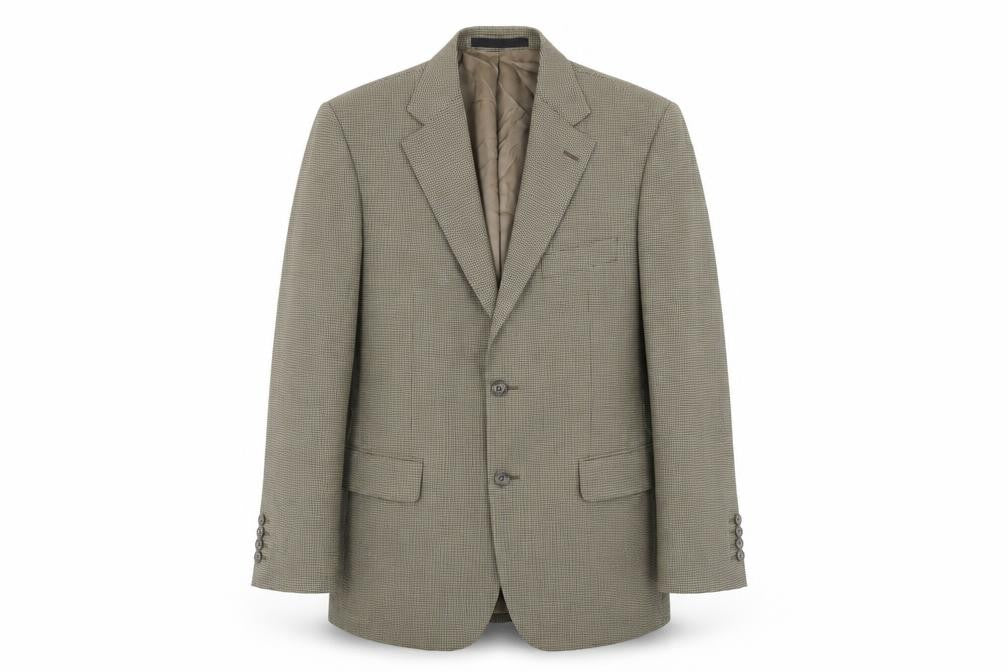 Marks & Spencer Mens Brown Houndstooth Wool Jacket Blazer Size 40 Regular
