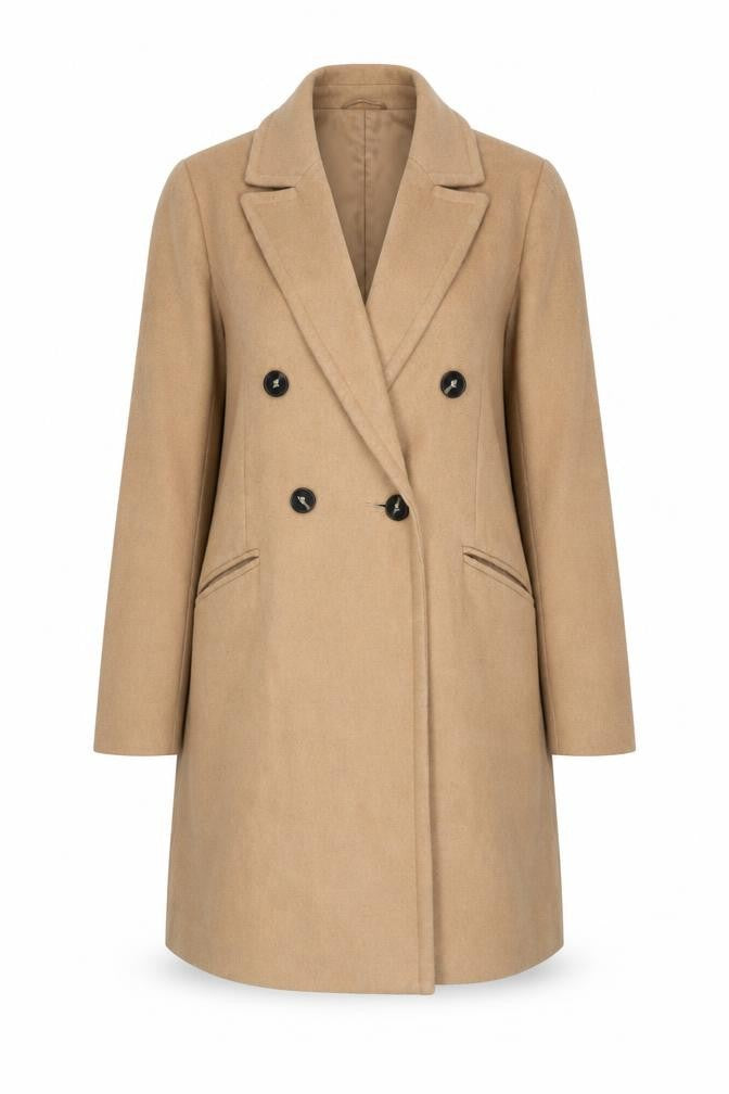 Dorothy Perkins Womens Beige Overcoat Coat Size 6 Button