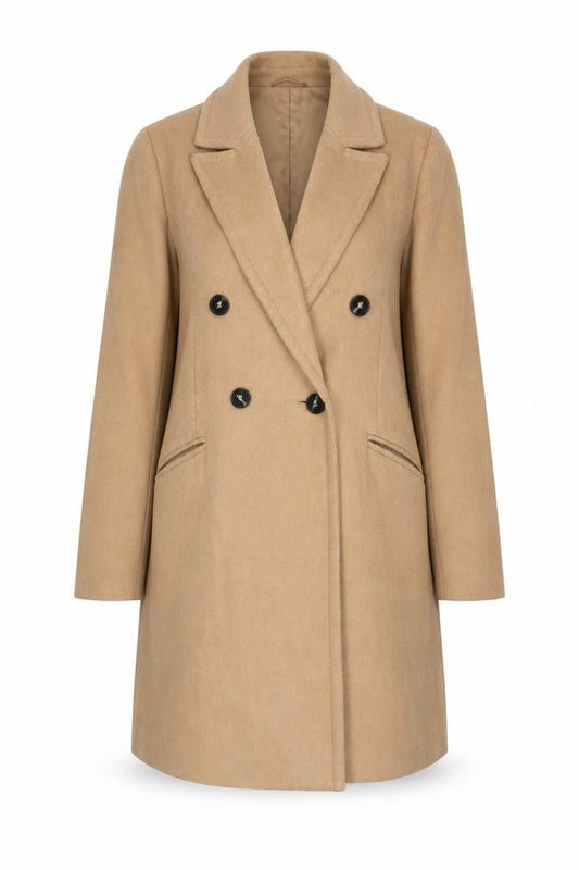 Dorothy Perkins Womens Beige Overcoat Coat Size 6 Button