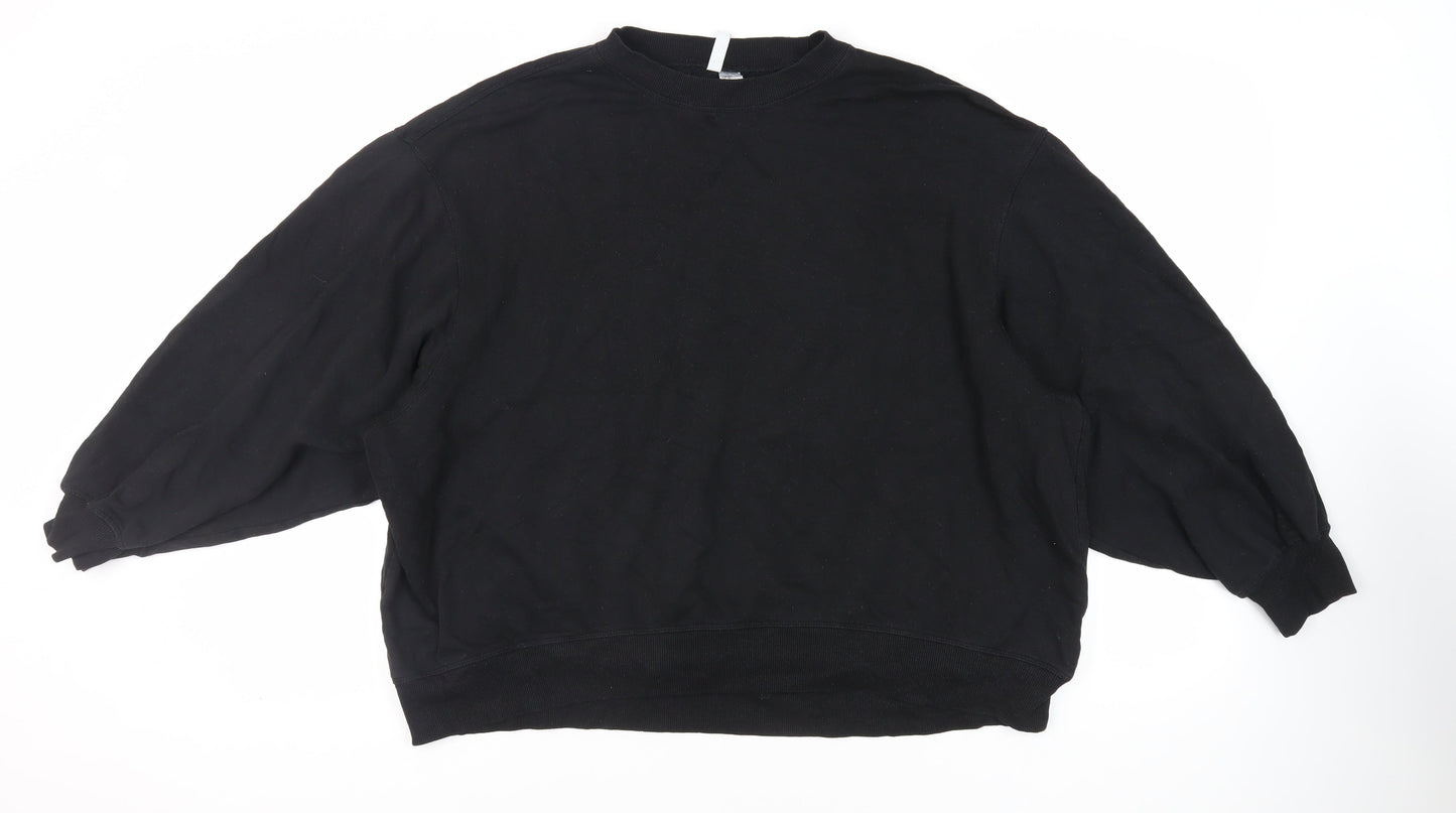 Divided by H&M Womens Black Cotton Pullover Sweatshirt Size XL Pullover