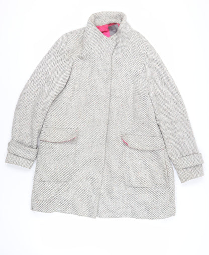 Next Womens Grey Overcoat Coat Size 16 Snap