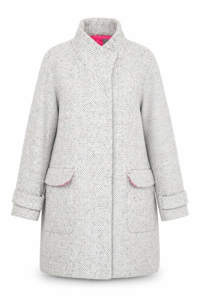 NEXT Womens Grey Overcoat Coat Size 16 Snap