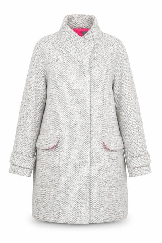 Next Womens Grey Overcoat Coat Size 16 Snap