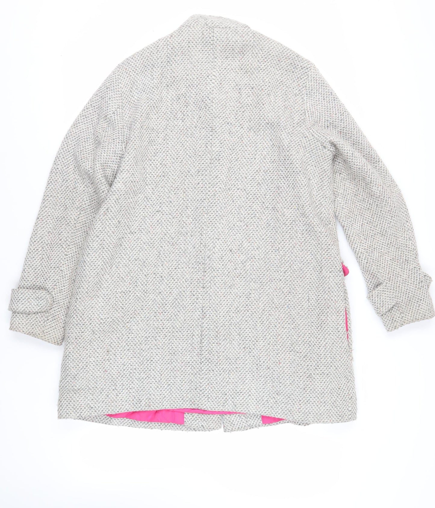 NEXT Womens Grey Overcoat Coat Size 16 Snap
