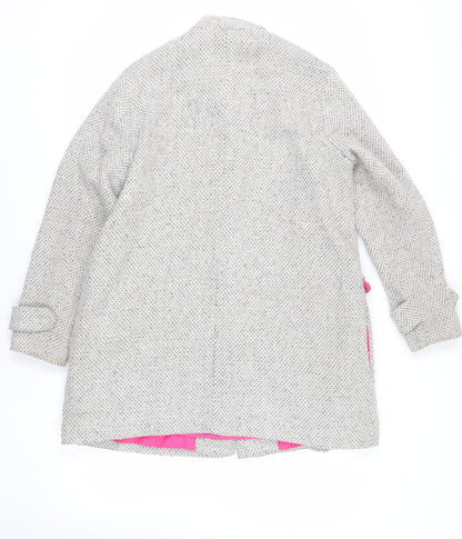 Next Womens Grey Overcoat Coat Size 16 Snap