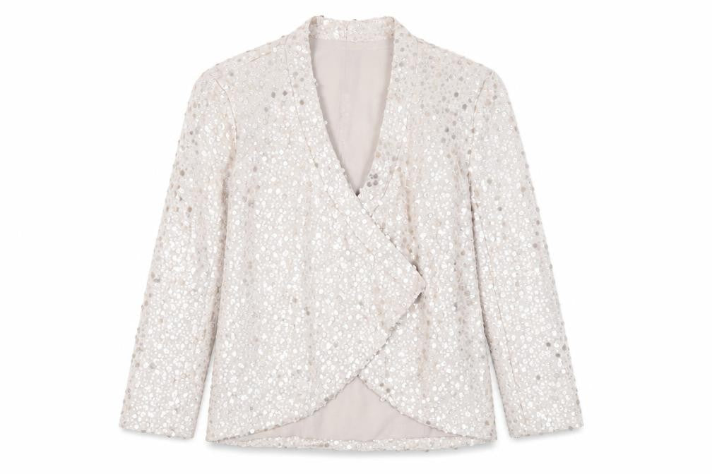 NEXT Womens Beige Jacket Blazer Size 8 - Sequin