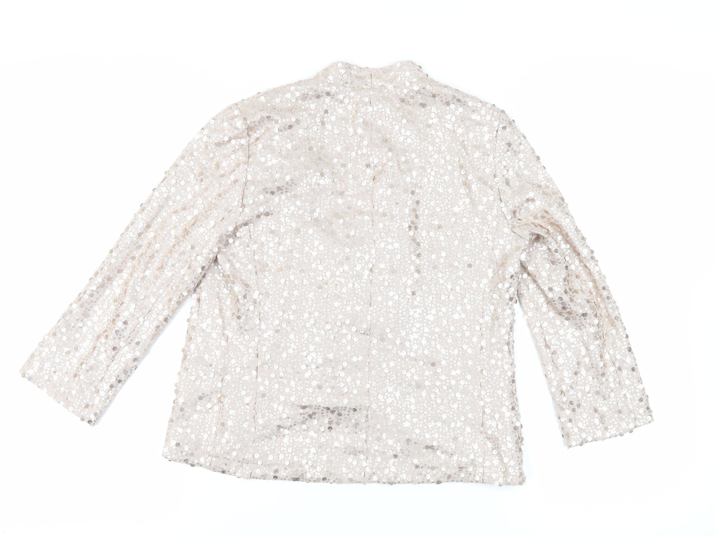 NEXT Womens Beige Jacket Blazer Size 8 - Sequin