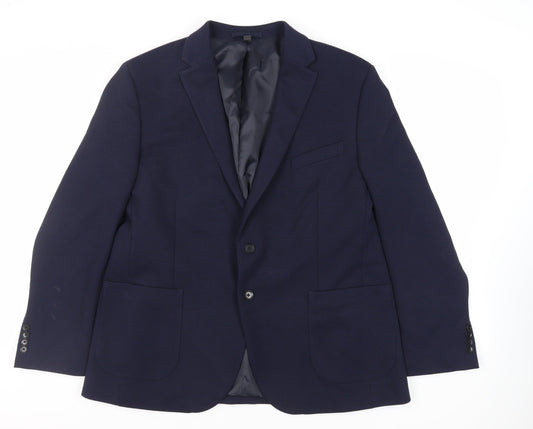 Marks and Spencer Mens Blue Polyamide Jacket Blazer Size 46 Regular