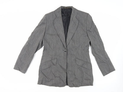 Marks & Spencer Womens Grey Jacket Blazer Size 10 Button