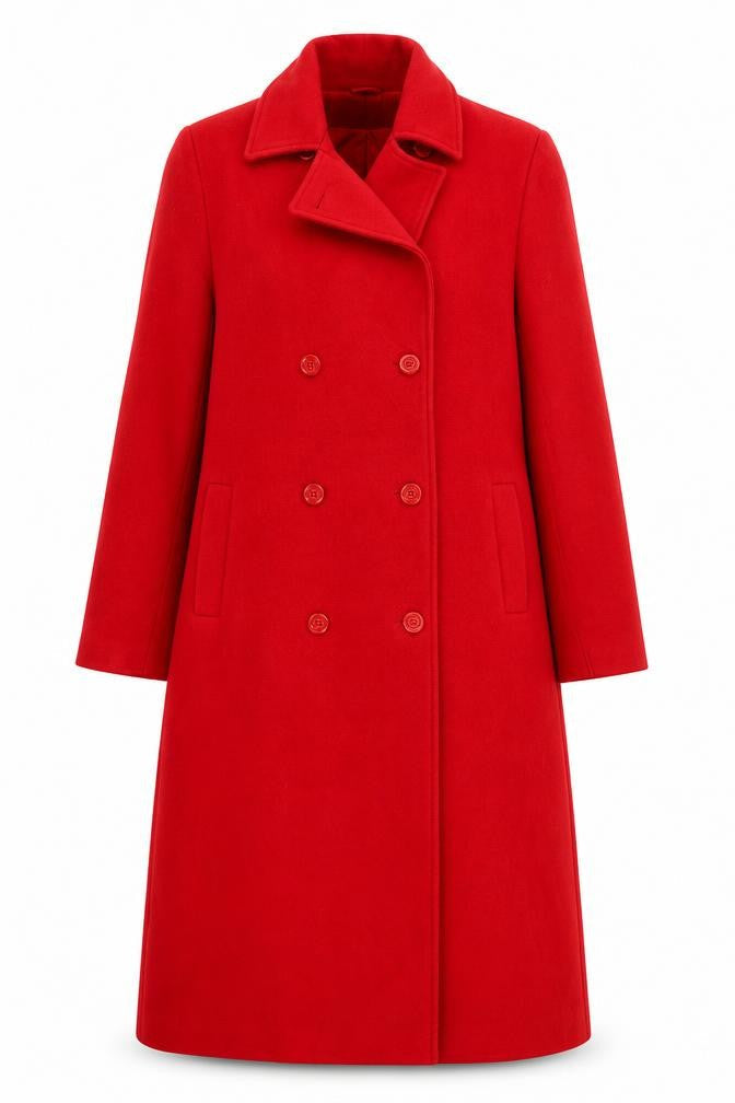 Paul Separates Womens Red Overcoat Coat Size 14 Button