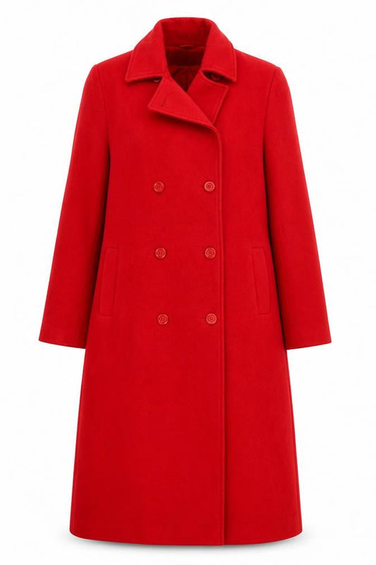 Paul Separates Womens Red Overcoat Coat Size 14 Button