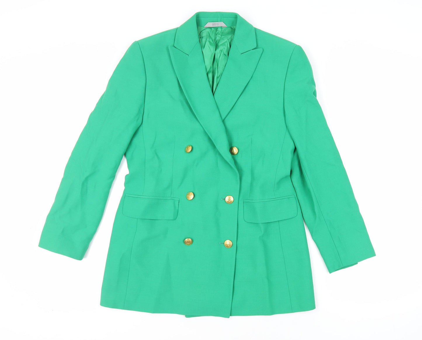 Marks and Spencer Womens Green Jacket Blazer Size 10 Button