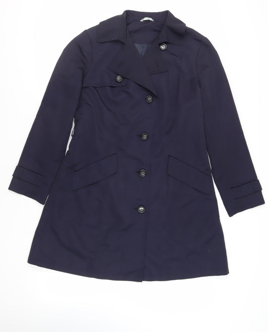 Marks and Spencer Womens Blue Pea Coat Coat Size 12 Button