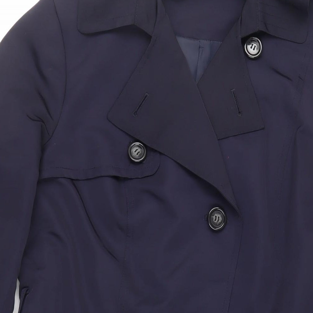Marks and Spencer Womens Blue Pea Coat Coat Size 12 Button