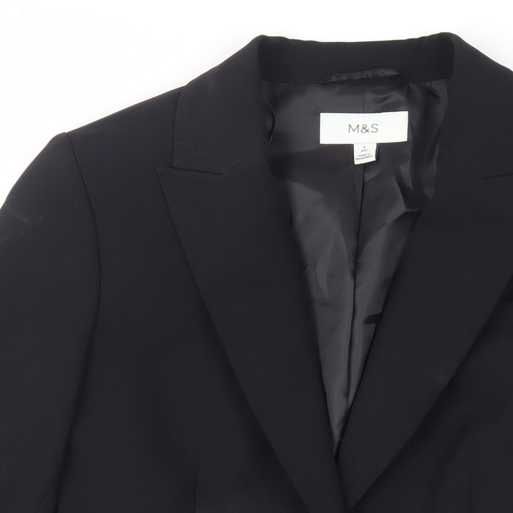 Marks and Spencer Womens Black Jacket Blazer Size 6 Button