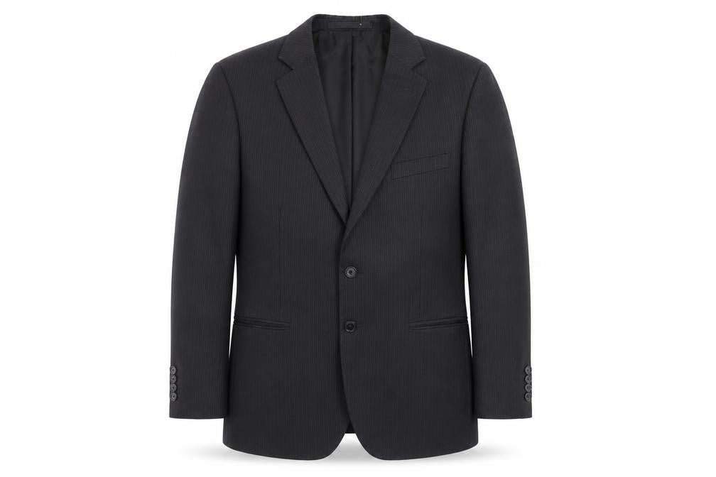 Marks & Spencer Mens Blue Striped Polyester Jacket Suit Jacket Size 40 Regular