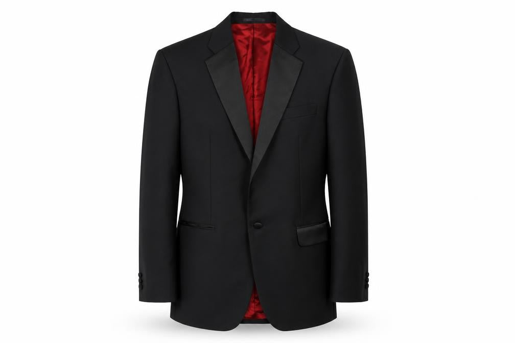 Charlton Gray Mens Black Wool Tuxedo Suit Jacket Size 40 Regular
