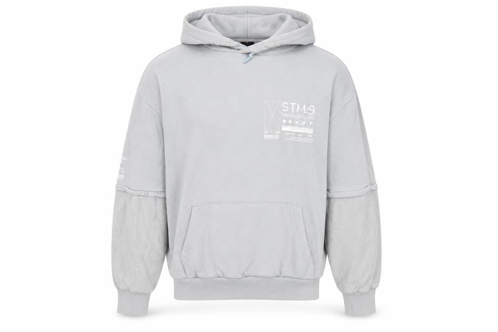 River Island Mens Grey Cotton Pullover Hoodie Size L - Pockets