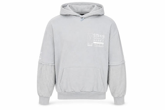 River Island Mens Grey Cotton Pullover Hoodie Size L - Pockets