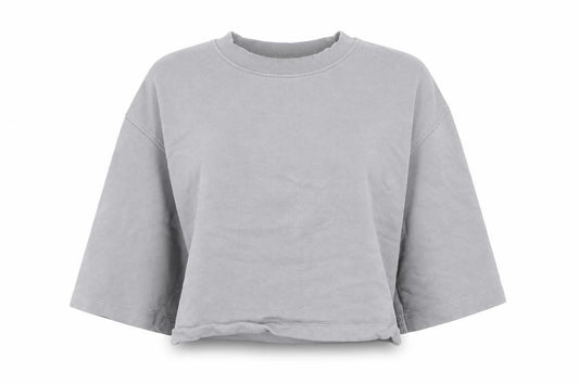 Zara Womens Grey Cotton Pullover Sweatshirt Size S Pullover - Cropped
