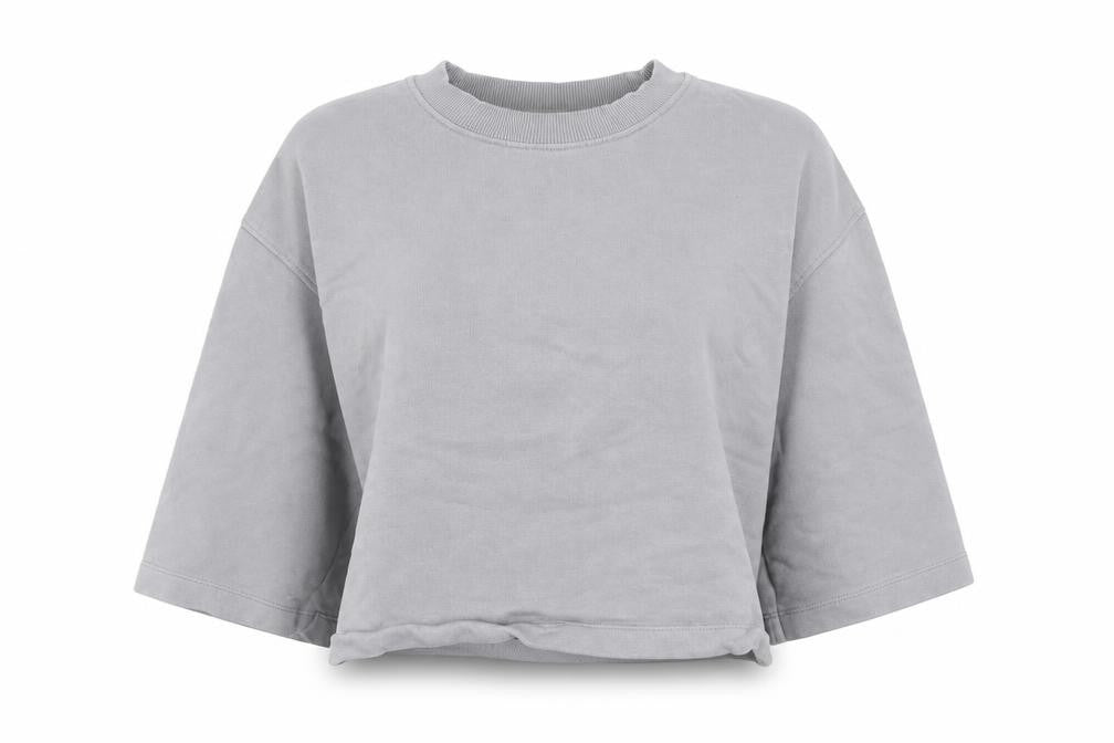 Zara Womens Grey Cotton Pullover Sweatshirt Size S Pullover - Cropped