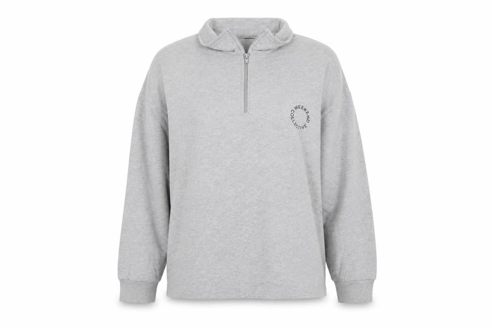 ASOS Womens Grey Cotton Pullover Sweatshirt Size 10 Zip