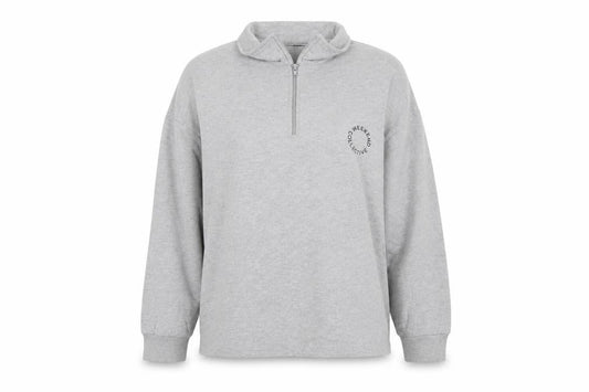 ASOS Womens Grey Cotton Pullover Sweatshirt Size 10 Zip