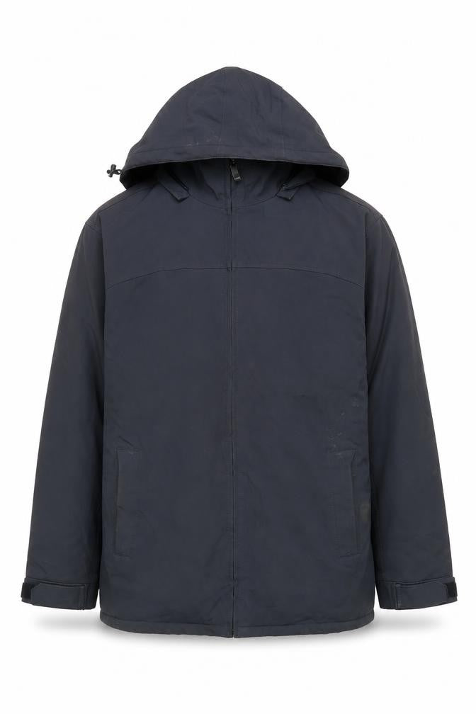 Weatherproof Mens Blue Windbreaker Jacket Size L Zip - Hooded Zipped Pockets Waterproof