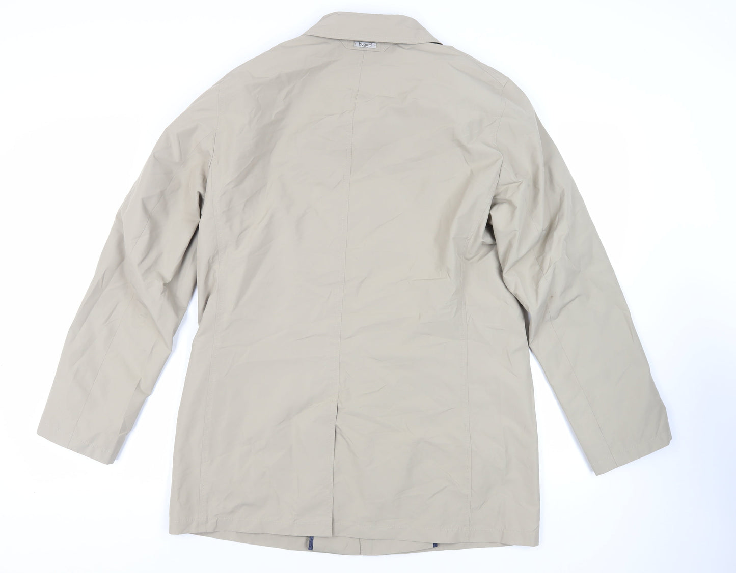Bugatti Mens Beige Overcoat Coat Size 38 Button - Water-Repellent Lightweight
