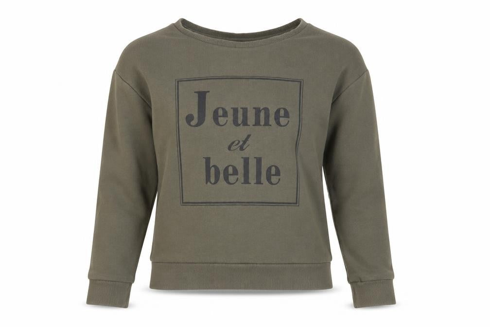 H&M Womens Green Cotton Pullover Sweatshirt Size XS Pullover - Slogan