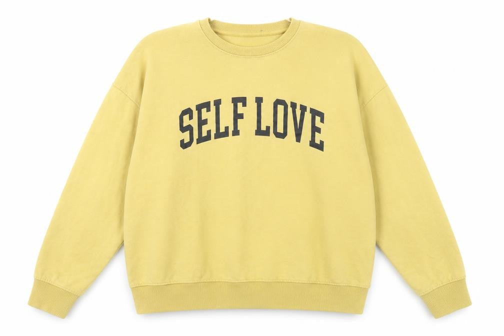 New Look Womens Yellow Cotton Pullover Sweatshirt Size M Pullover - Self Love